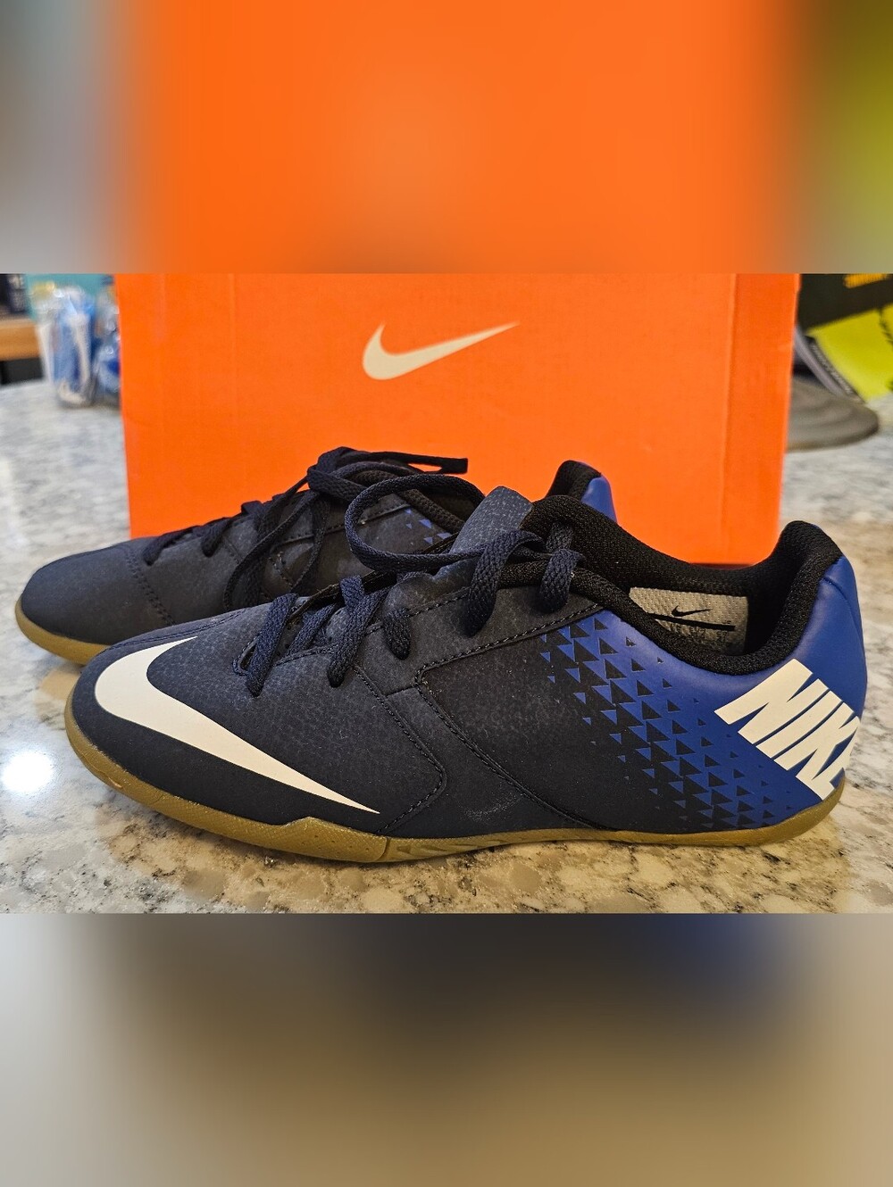 Nike Kids Bombas Indoor Turf Soccer Shoes, Size 2Y